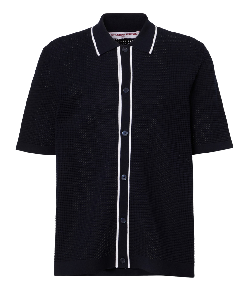 Roddy Button Thru Shirt in Night Iris & Cloud