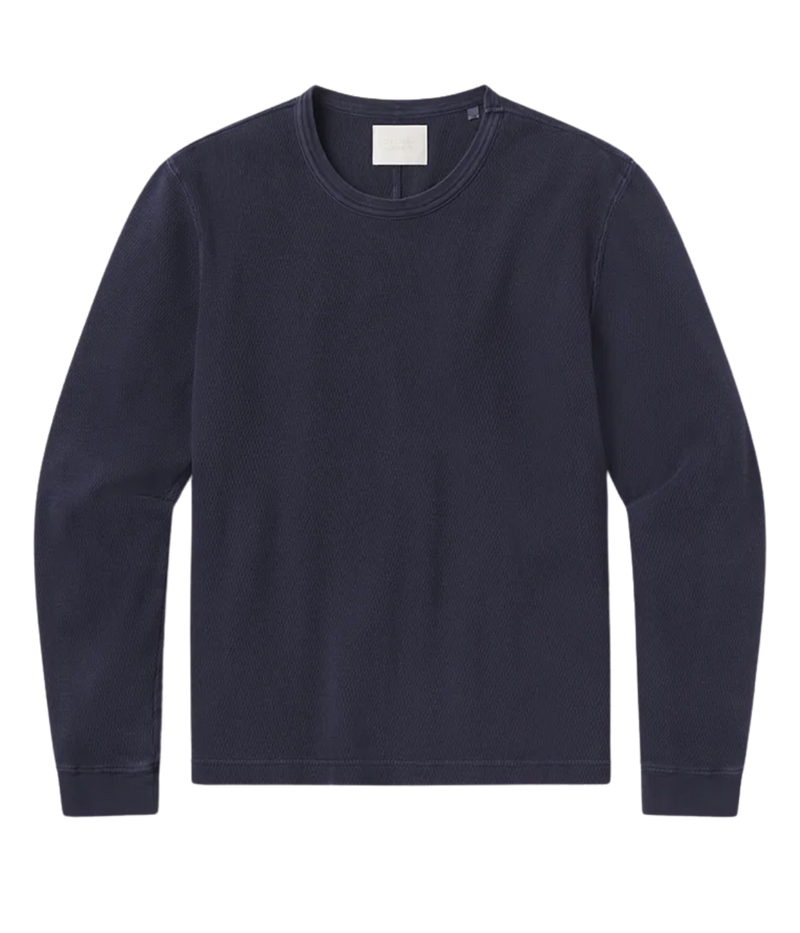 Waffle Crewneck in Vintage Navy