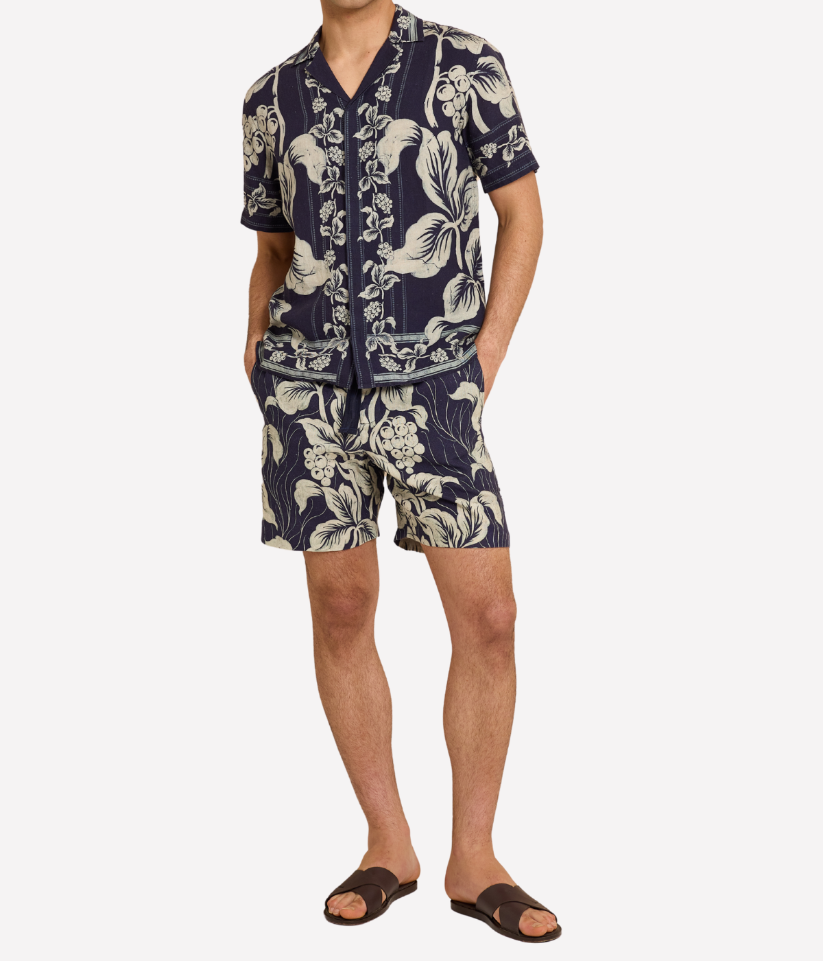 Alex Linen Short in Night Iris