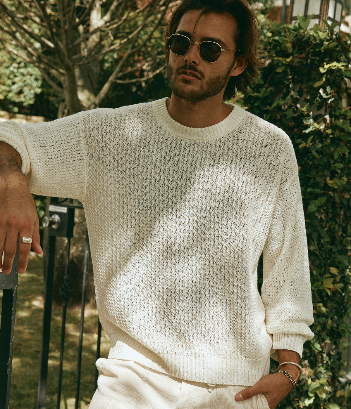 *FINAL SALE* Jardim Knitted Linen Sweater in Off White