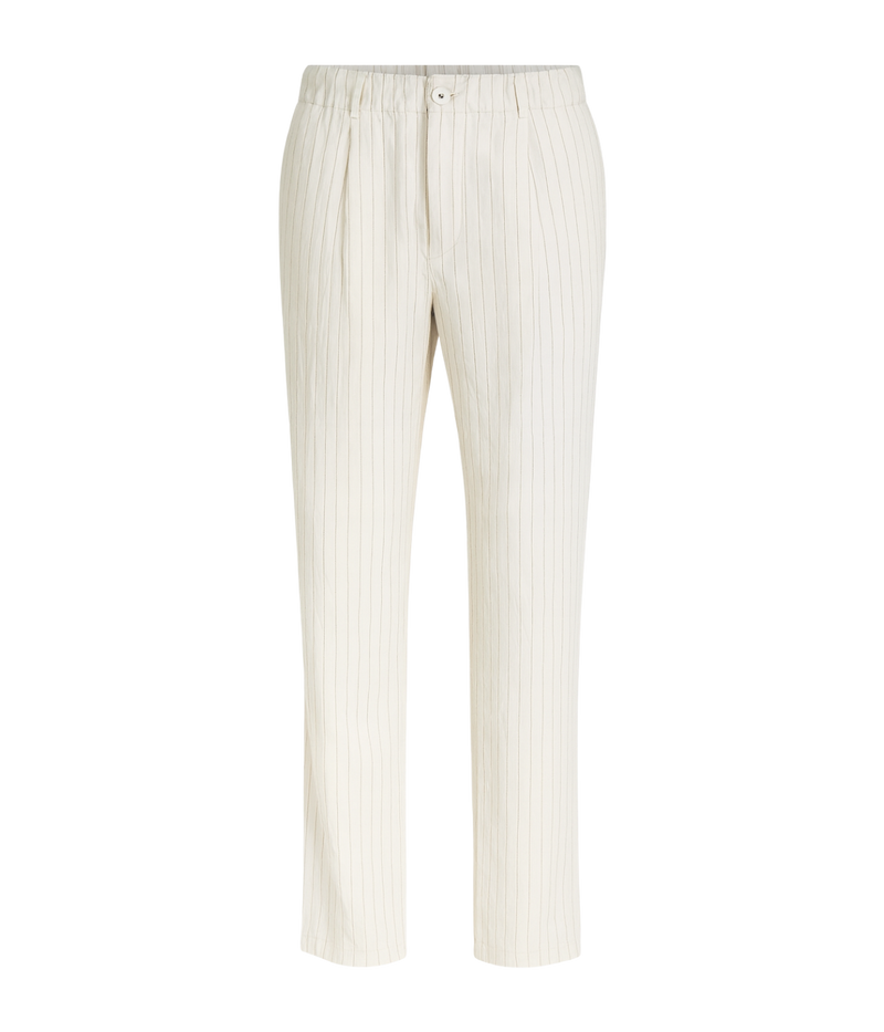Striped Trousers in Stone