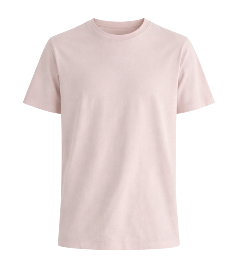 AG Jeans Bryce Crew in Vintage Pink – Ghost Mannequin Front View Cotton Crew Neck T-Shirt