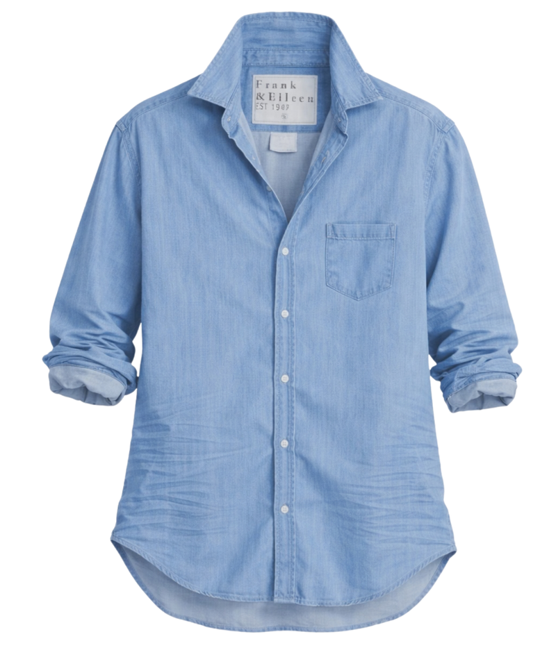 Luke Woven Shirt in Classic Wash Denim