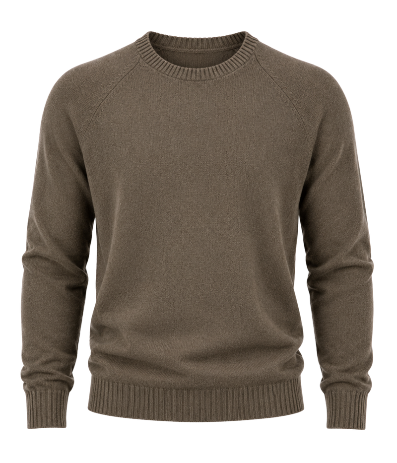 Crew Long Sleeve in Cashmere Cotton Choc