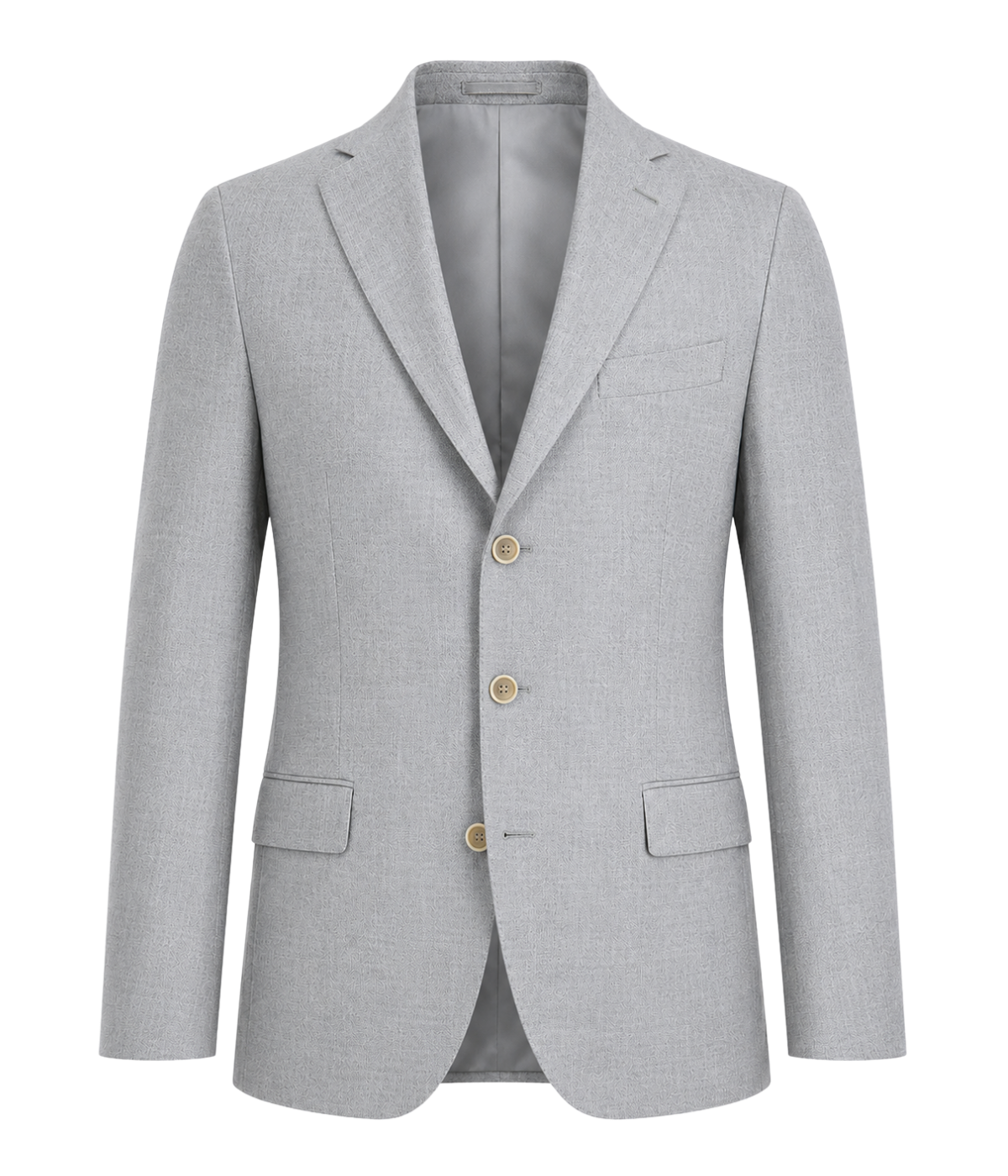 Single Breasted Suit Jacket in Melange Grey