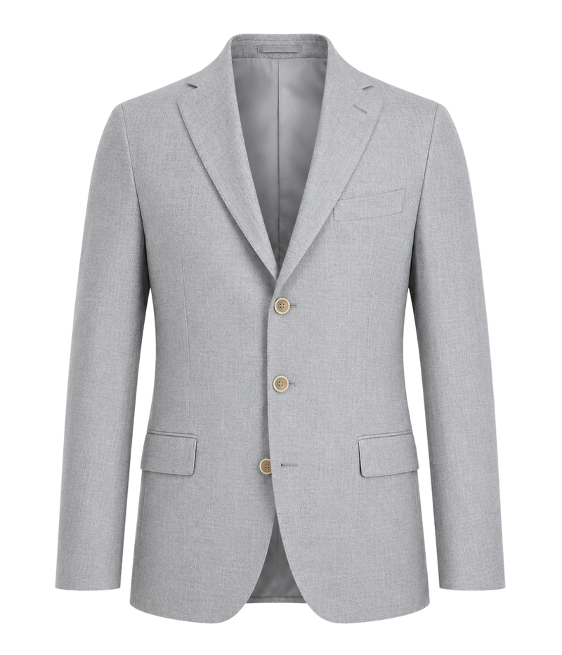 Single Breasted Suit Jacket in Melange Grey
