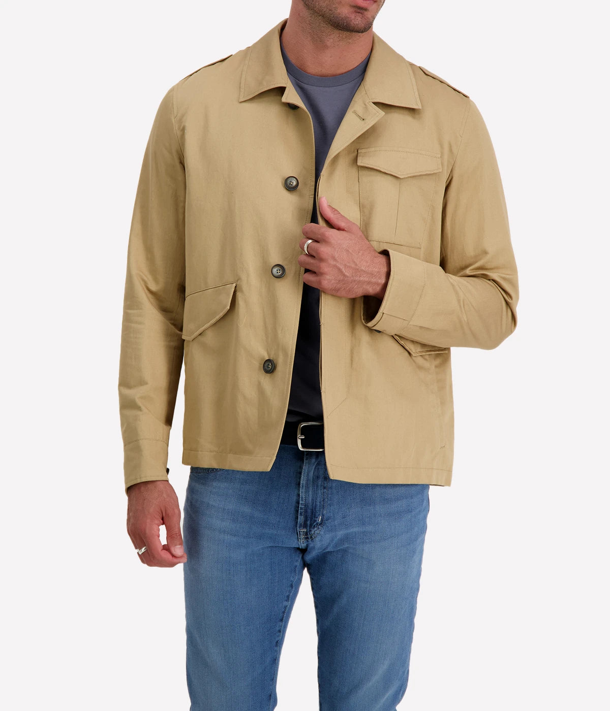*FINAL SALE* Woven Jacket in Sand