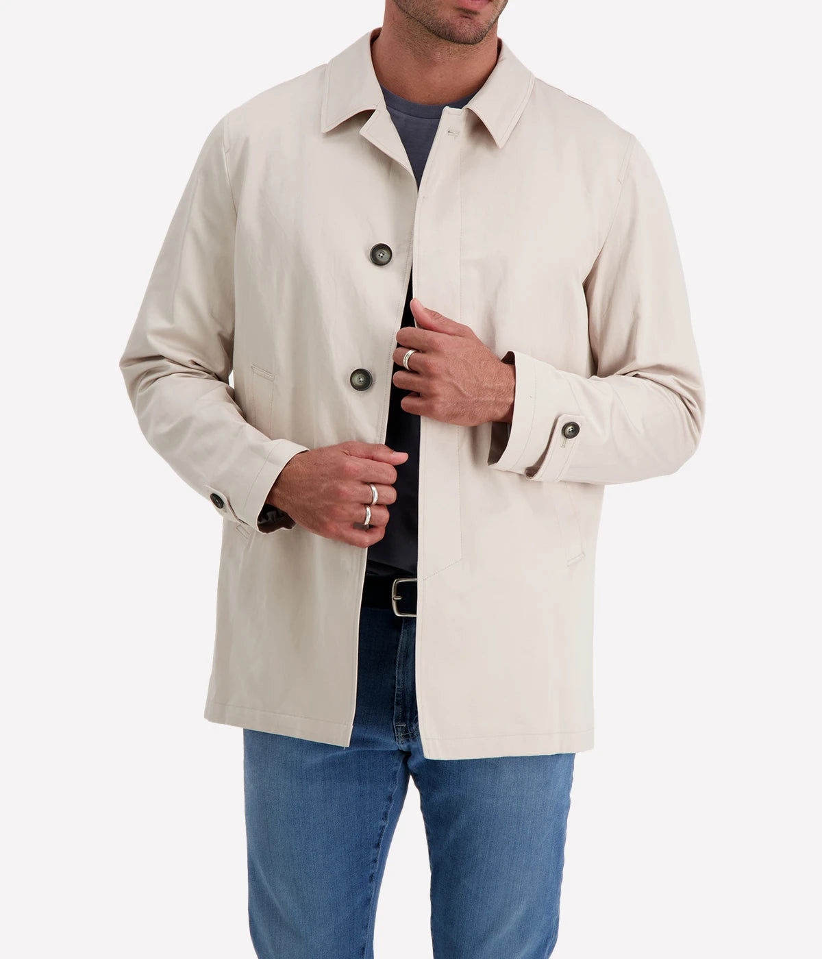 Woven Raincoat in Natural
