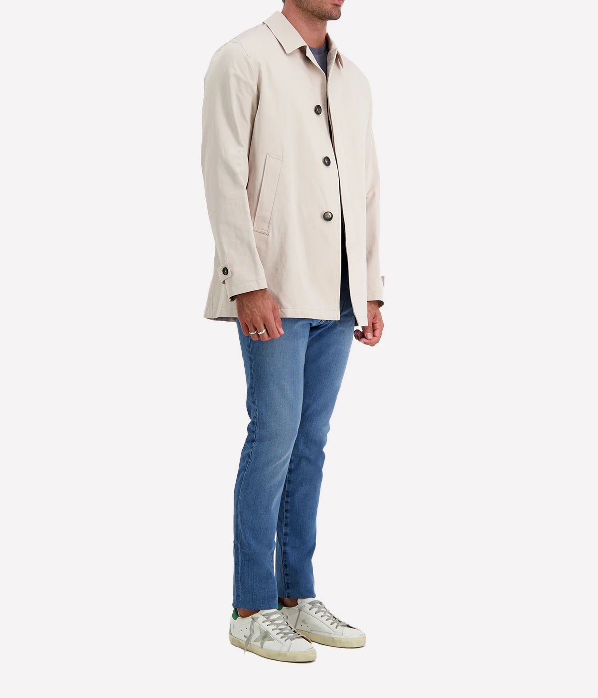 Woven Raincoat in Natural