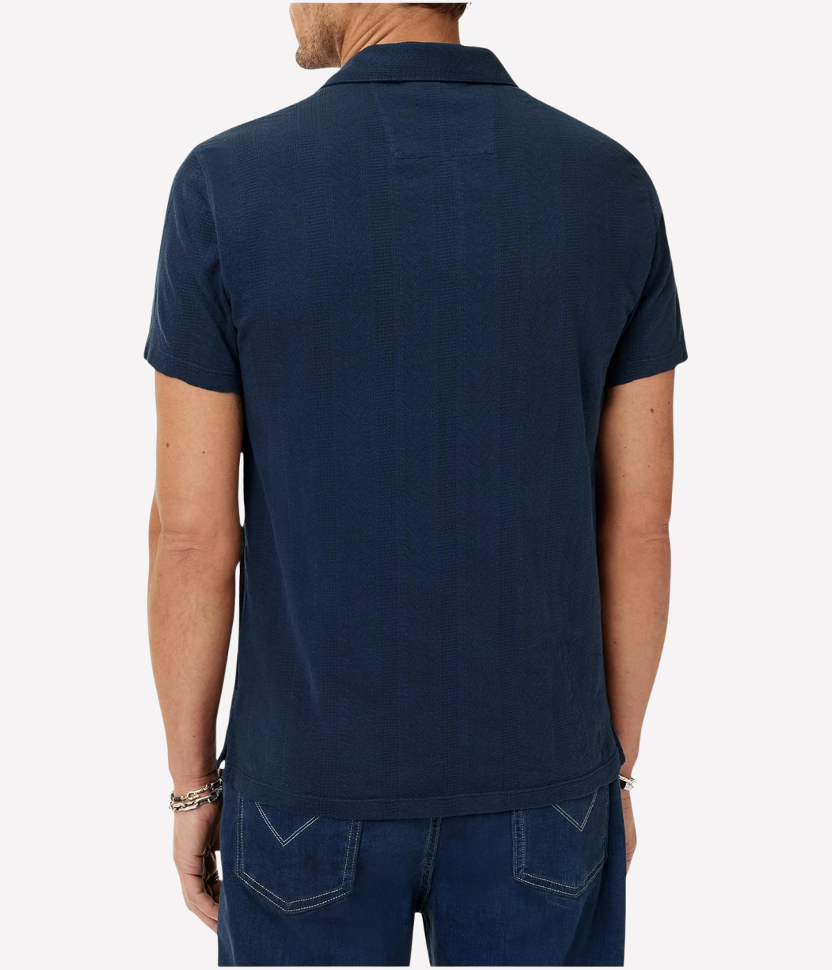 Zion Jacquard Short Sleeve in Deep Blue