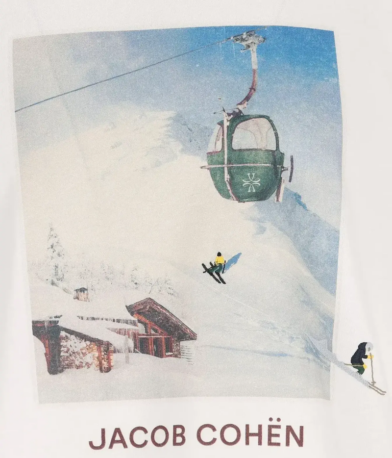 Collo Costina T-Shirt in Ski Print Optical White