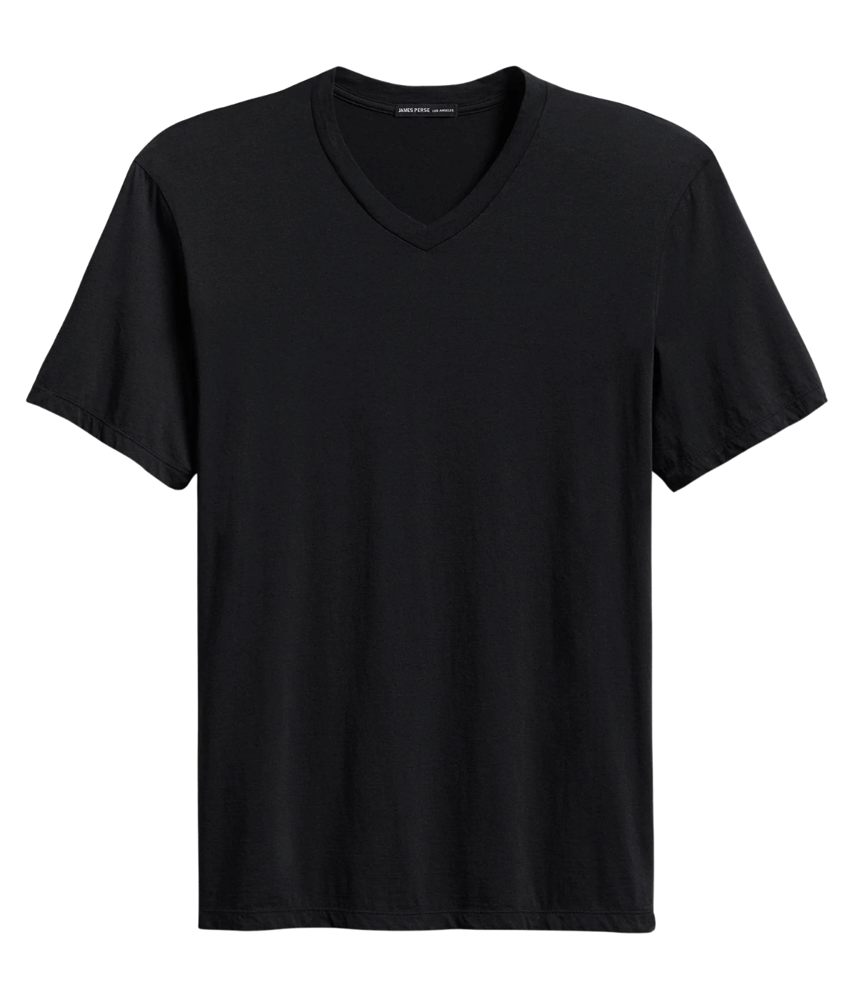 Luxe Lotus Jersey V Neck T-Shirt in Black