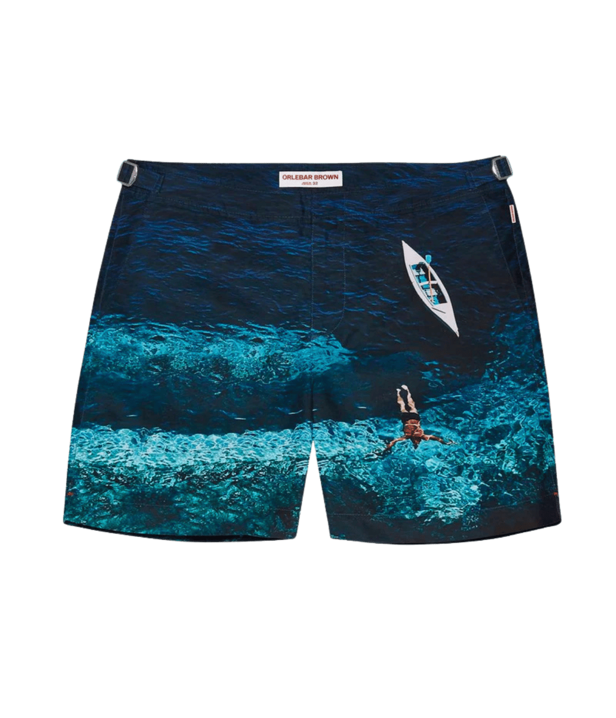 Bulldog Photographic Mid Length Swim Short in Deep Sea