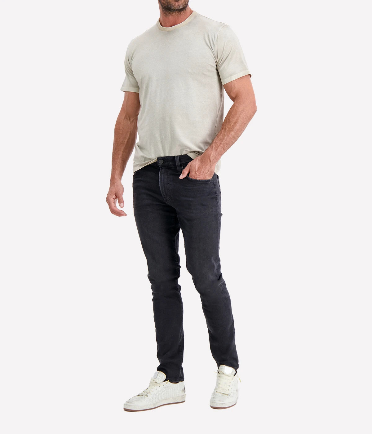 Hand Painted Cotton T-Shirt in Taupe