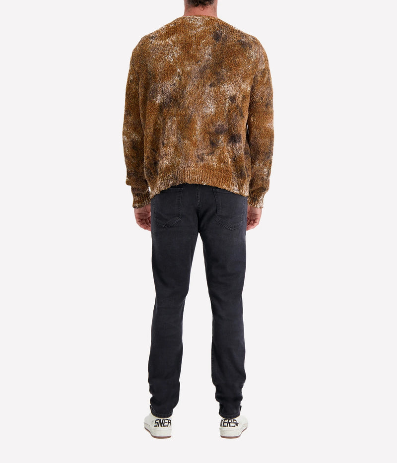 Camouflage Effect V Neck Cardigan in ANTILOPE