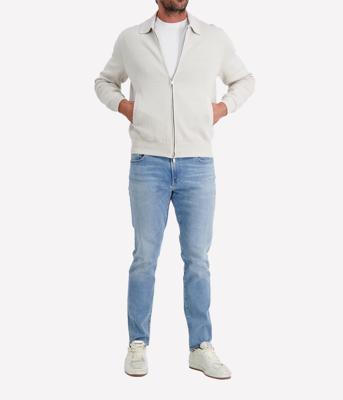 Man Double Knit Bomber in 910GR