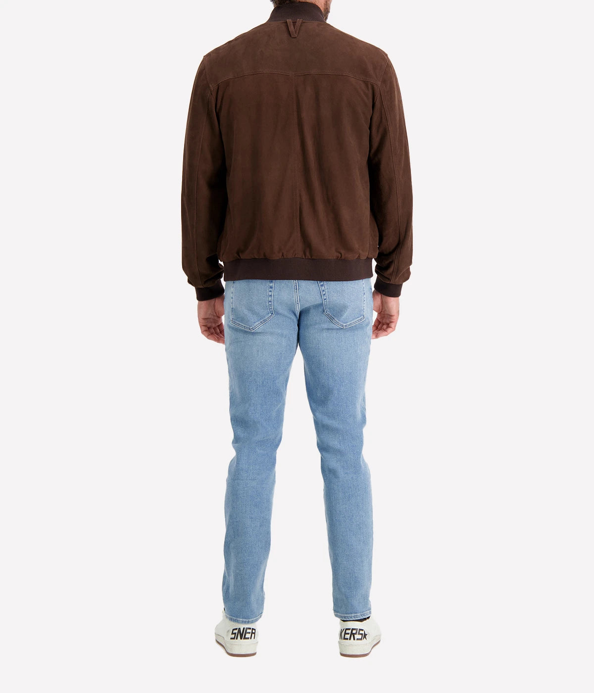 Reversible Valstarino Suede Jacket In Café Military
