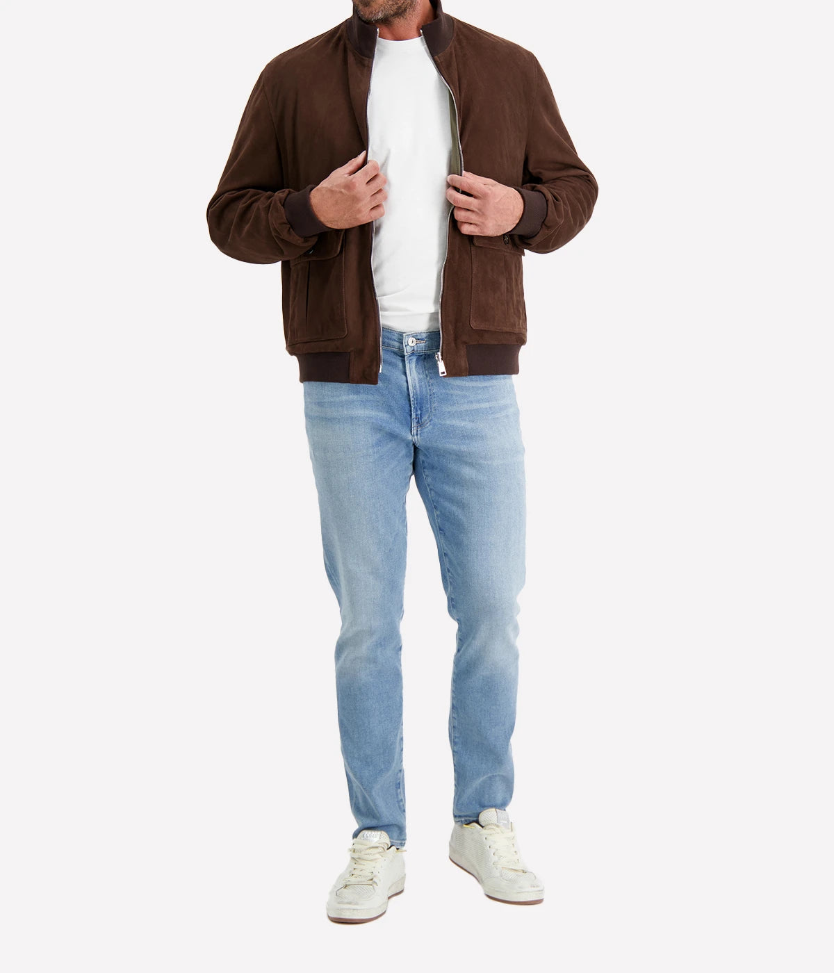 Reversible Valstarino Suede Jacket In Café Military