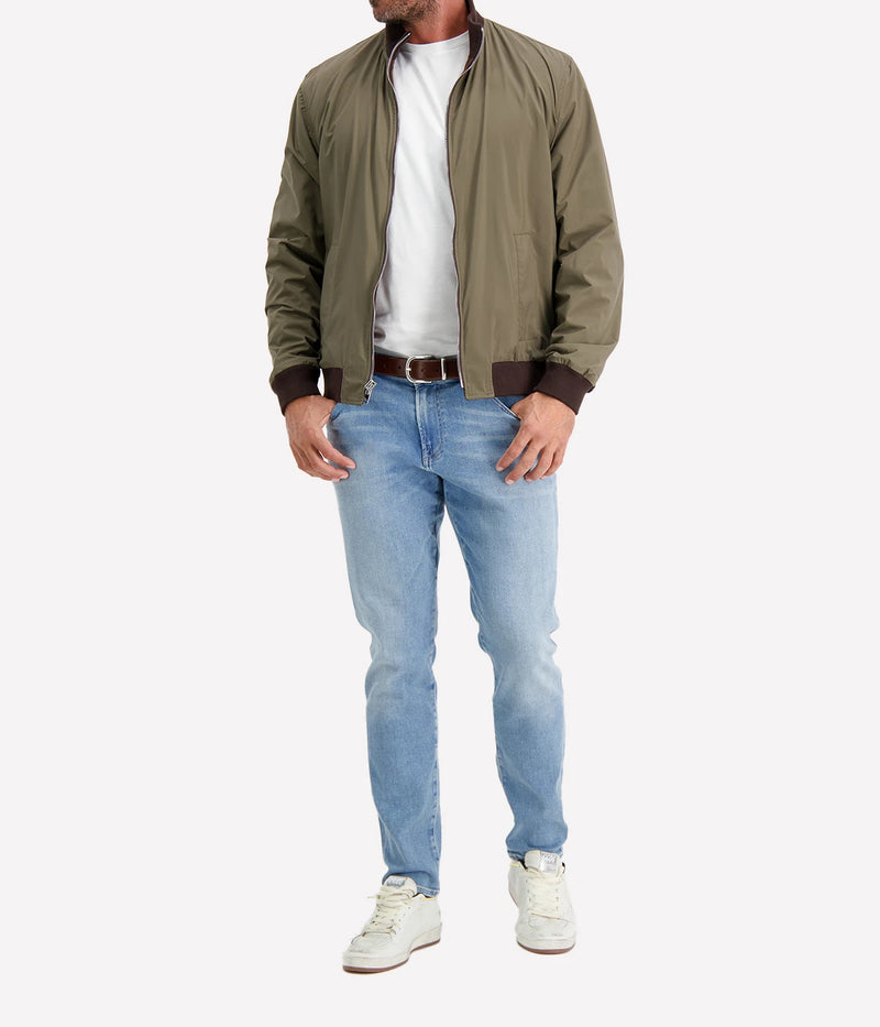 Reversible Valstarino Suede Jacket In Café Military