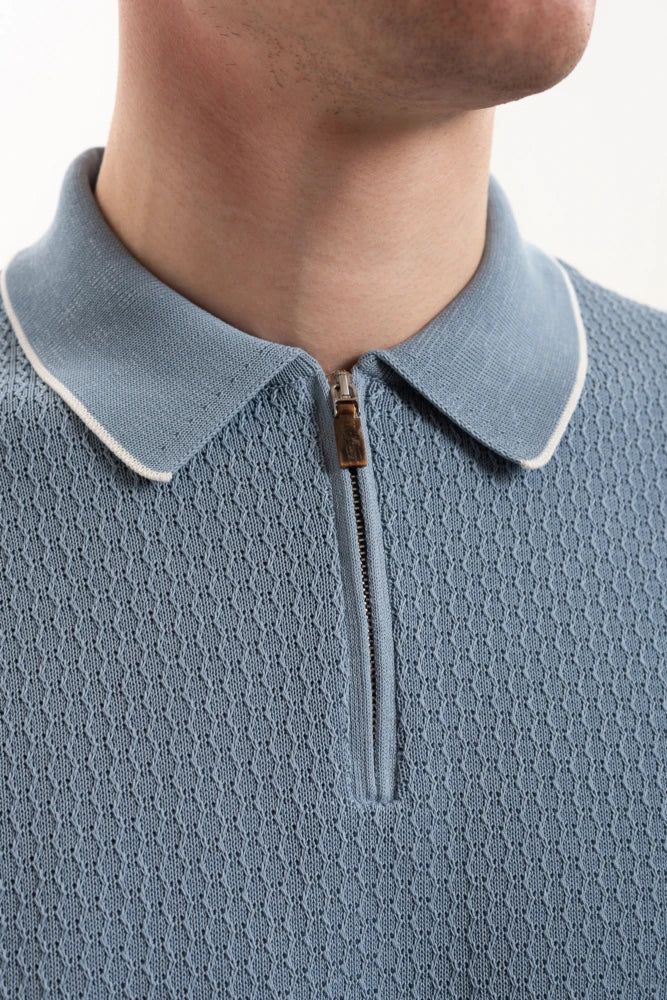 Half Zip Sweater in Blue