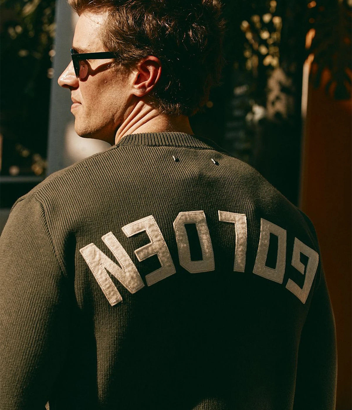 Golden Regular Crew Neck Knit in Military Green