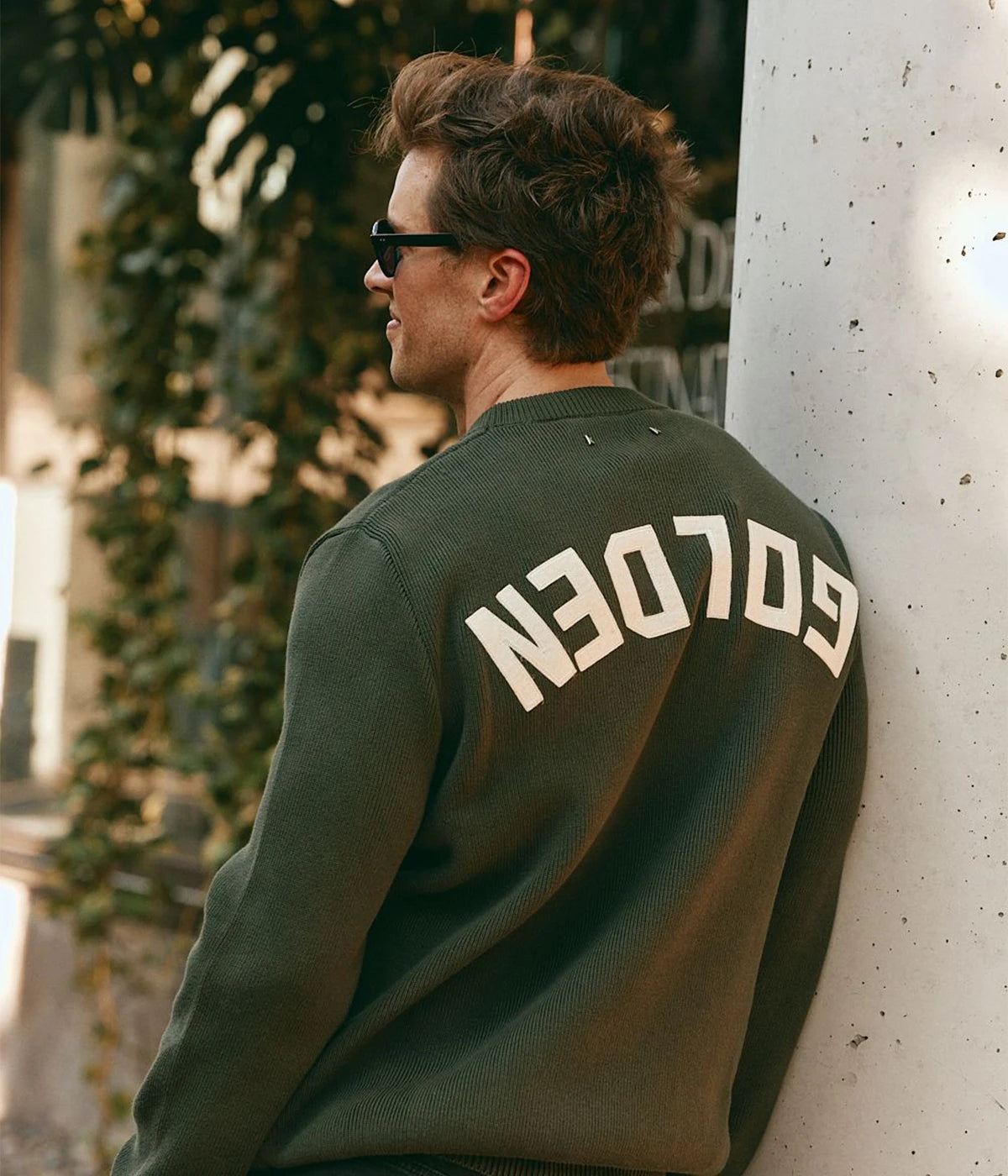 Golden Regular Crew Neck Knit in Military Green