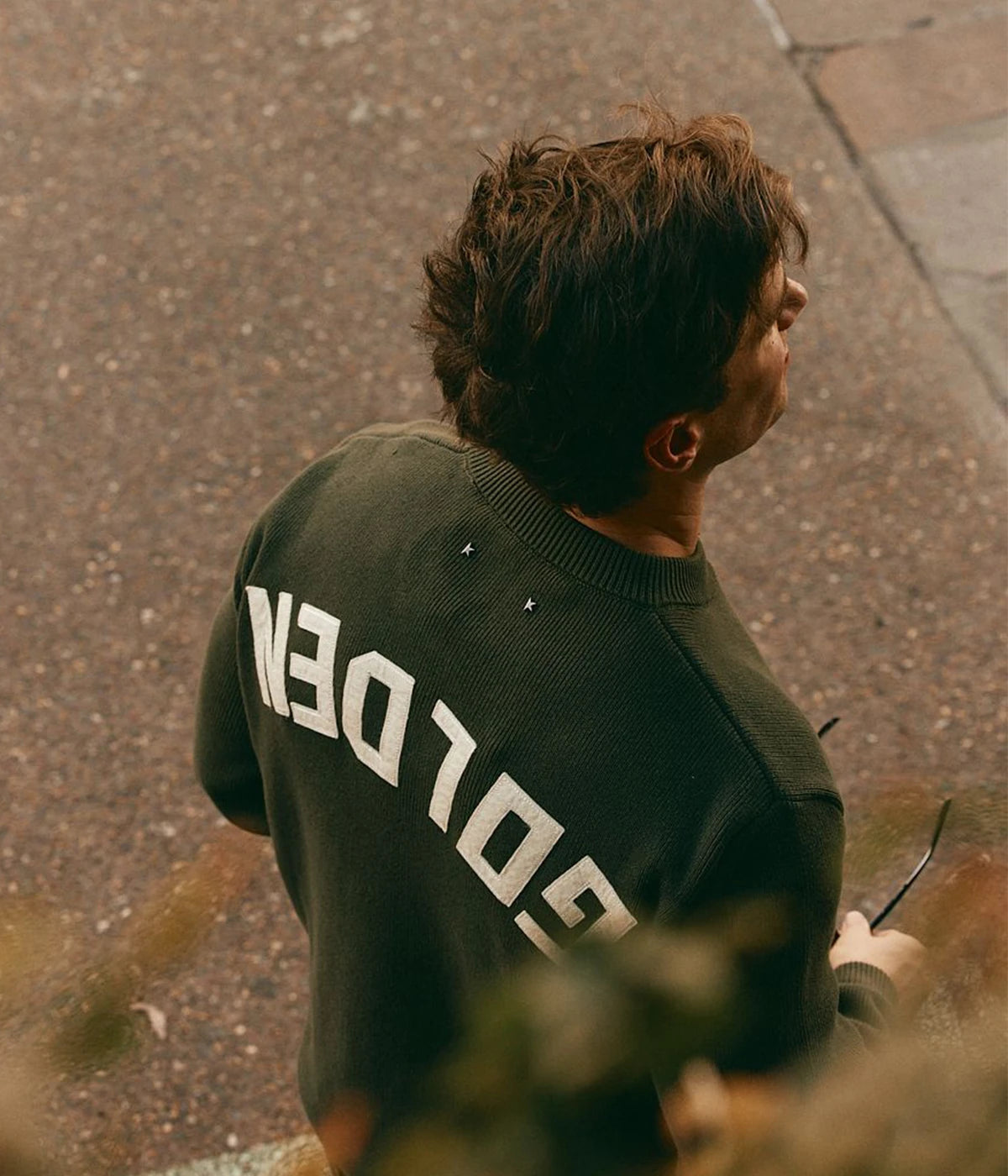 Golden Regular Crew Neck Knit in Military Green