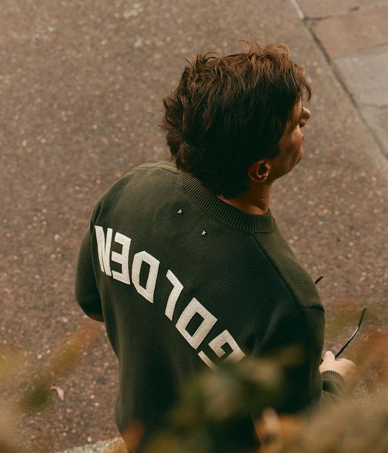 Golden Regular Crew Neck Knit in Military Green