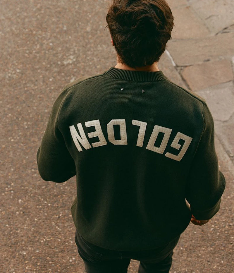 Golden Regular Crew Neck Knit in Military Green
