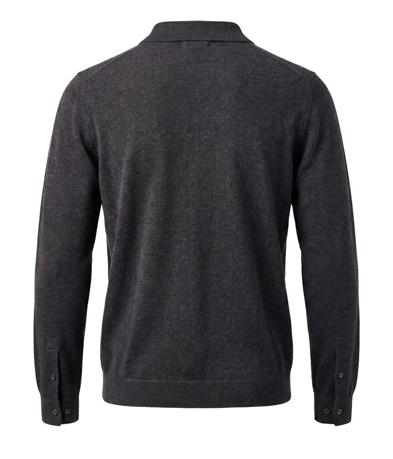 Knitted Pullover Polo in CHARCOAL
