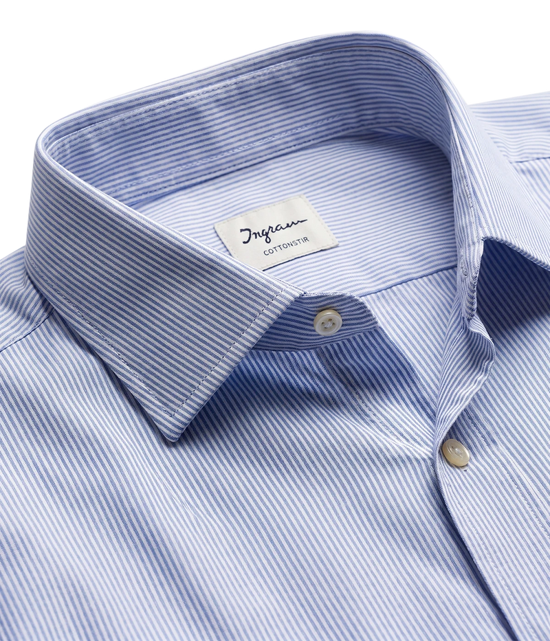 Slim Fit Shirt In Light Blue White Stripe