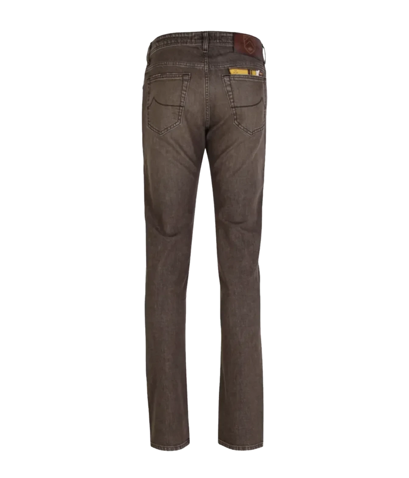 Back product view of Jacob Cohën Bard Regular-Slim Jeans in Dark Brown