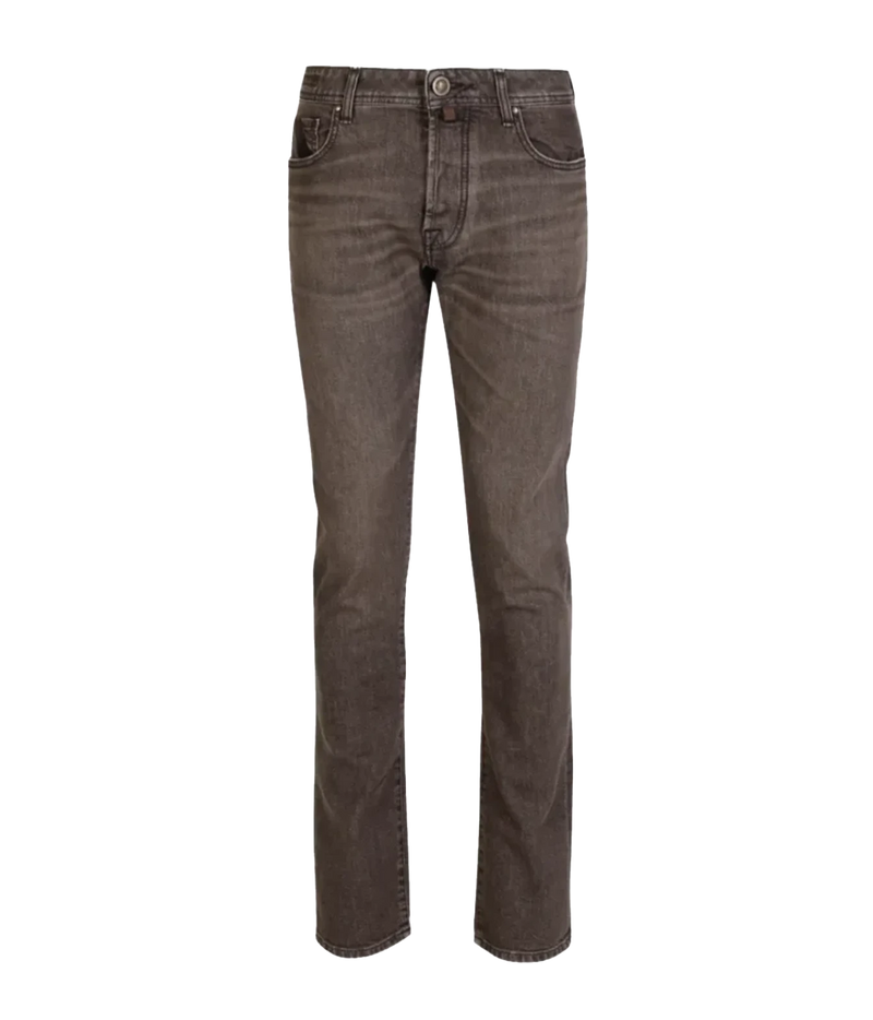 Front product view of Jacob Cohën Bard Regular-Slim Jeans in Dark Brown