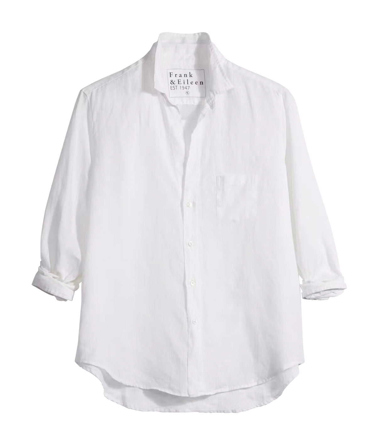 A ghost image of the Luke Woven Button Down Shirt, displaying its timeless style and fine craftsmanship without a model.