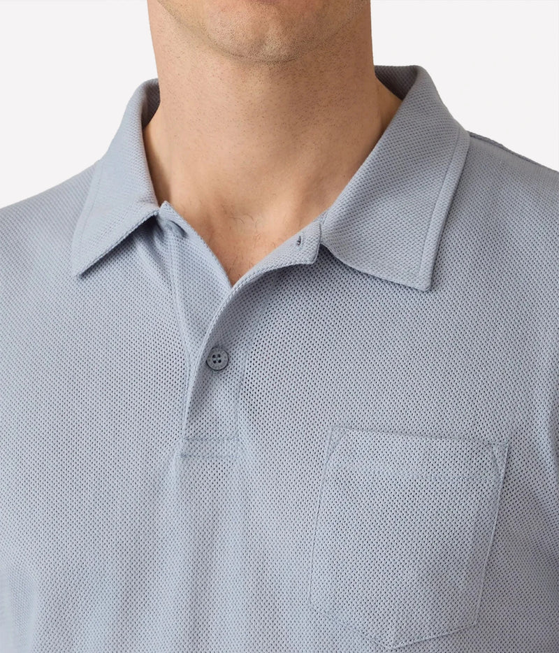 Short Sleeve Riviera Polo in Powder Blue