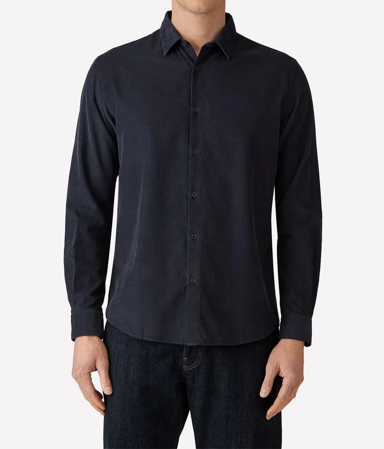 Fine Cord Shrit in Midnight Navy