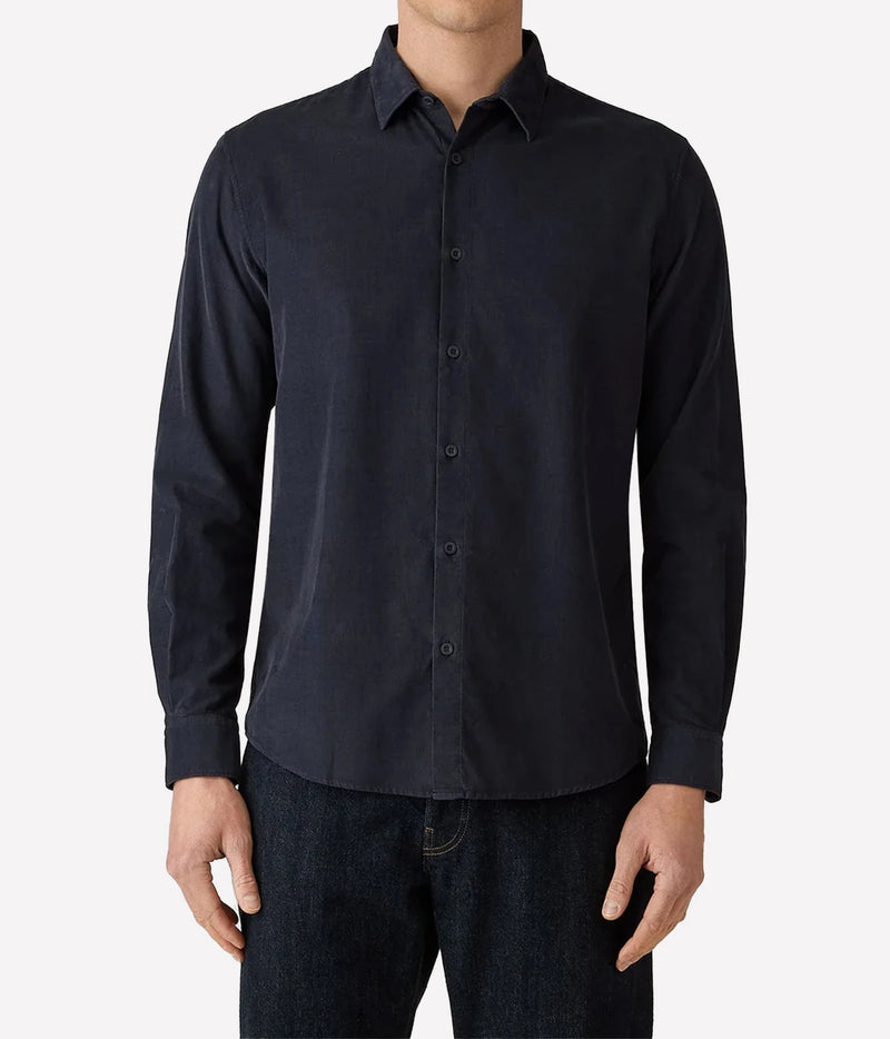 Fine Cord Shrit in Midnight Navy