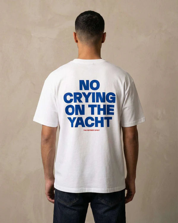 No Crying on the Yacht Tee in WHITE