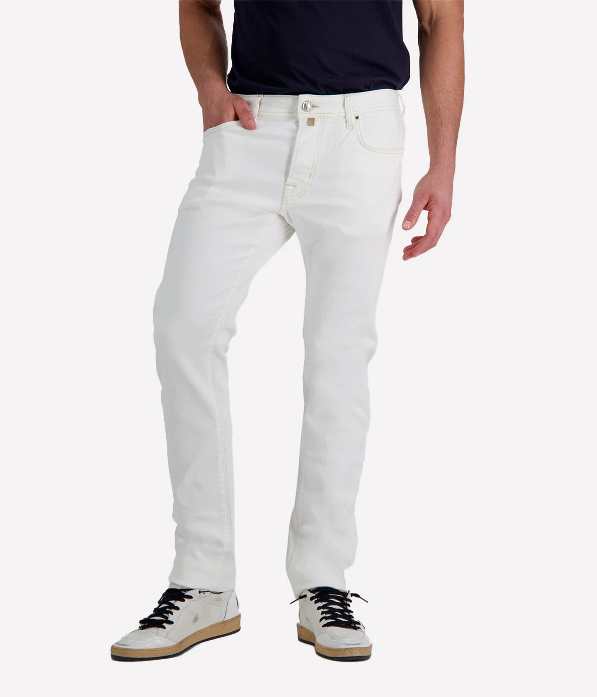 Bard 5 Pkt Slim Fit Bull in Optical White