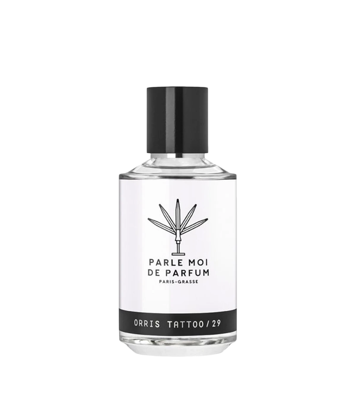 Parle Moi Orris Tattoo Eau de Parfum bottle – luxurious iris-based French fragrance with notes of violet, iris, and amber, inspired by classic perfumery.