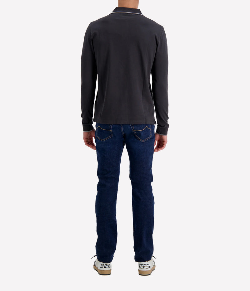 Manica Lunga Polo in Dark Grey