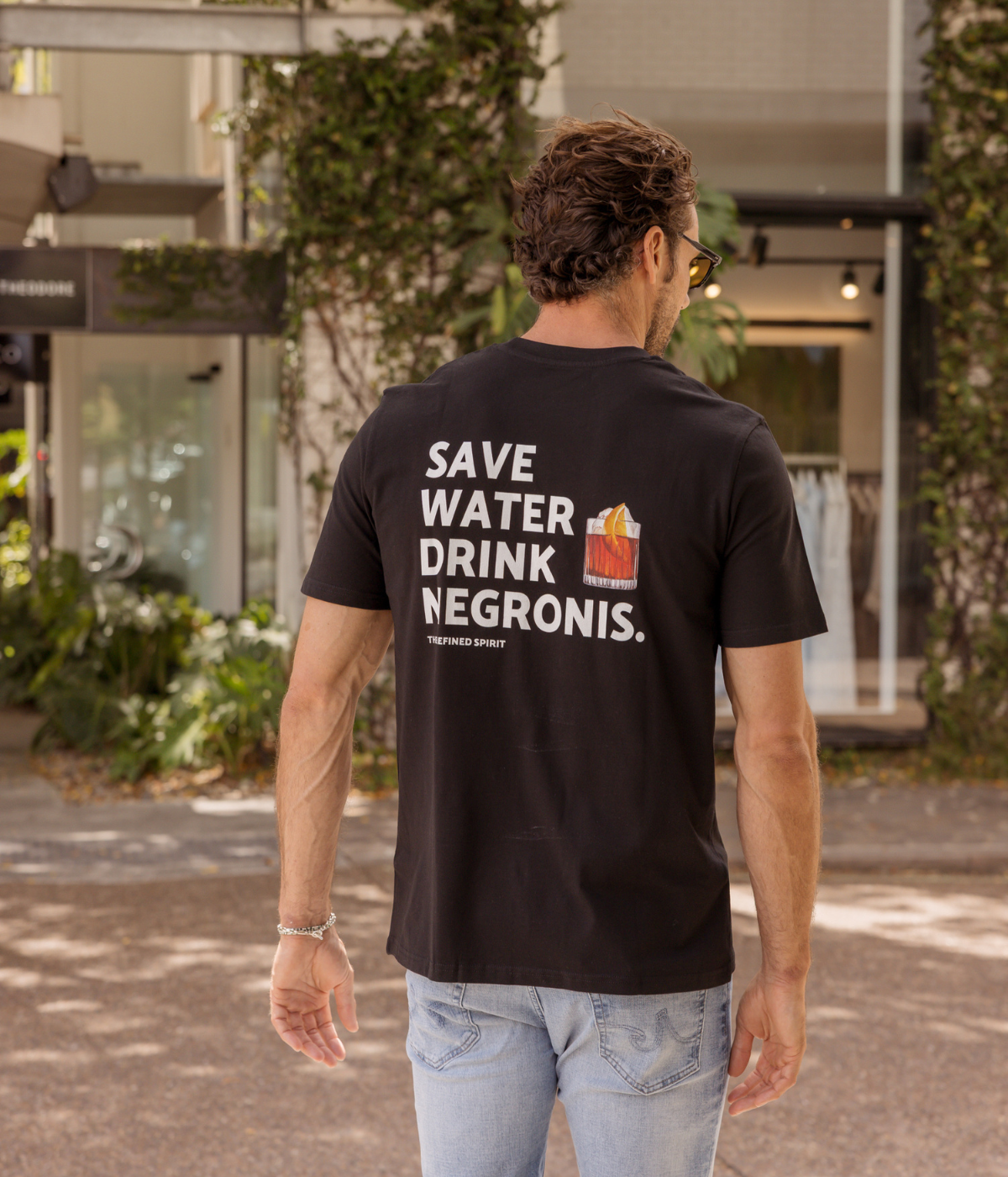 Save Water Drink Negronis Tee in Black