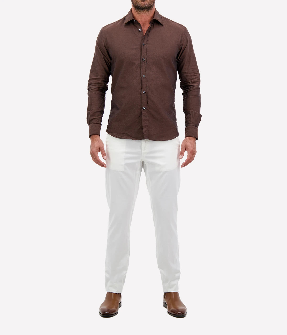 Regular Fit Shirt H1004 in Brown