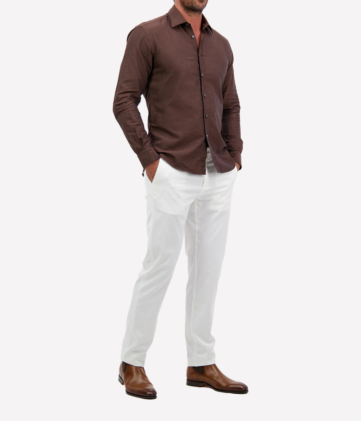 Regular Fit Shirt H1004 in Brown