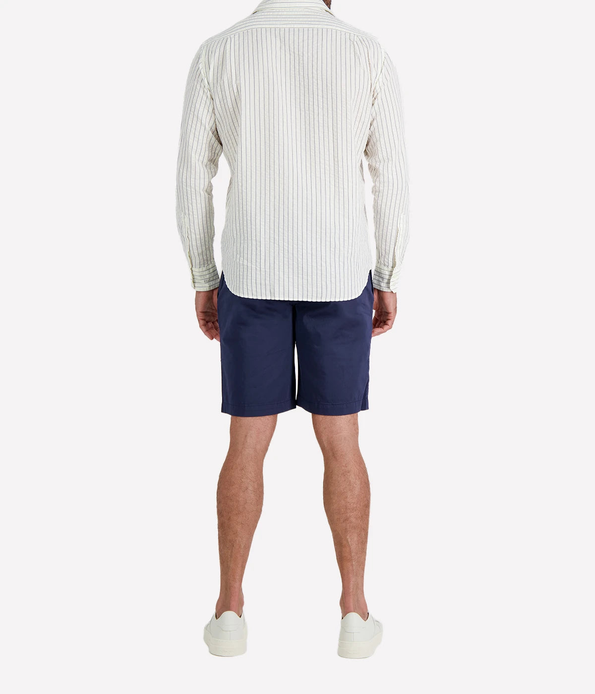 Paul Woven Shirt in Off White and Navy