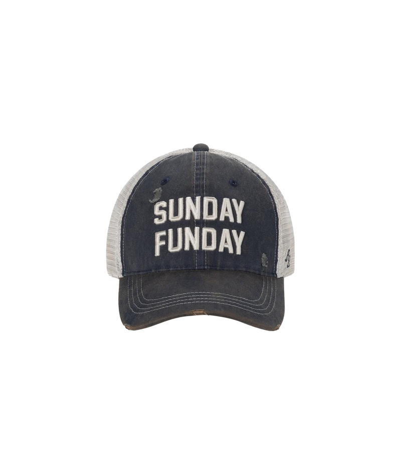 Front product view of Retro Brand Sunday Funday Cap in Navy