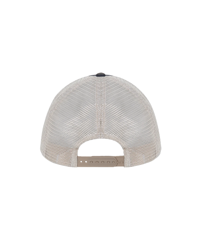 Back view of Retro Brand Sunday Funday Cap in Navy showing the mesh panels and adjustable strap