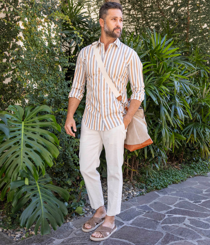 Italian Collar Shirt in Camel
