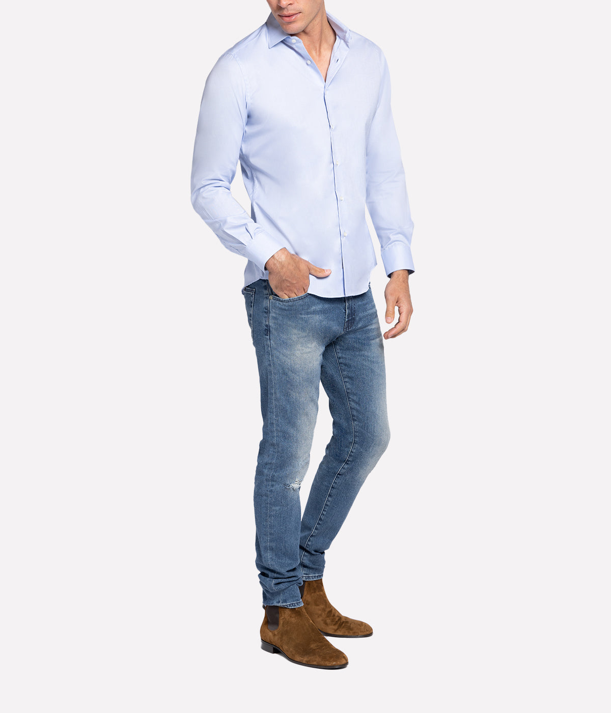 Slim Fit Business Shirt in Light Blue