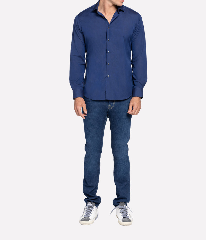 Slim Fit Business Shirt in Rich Navy